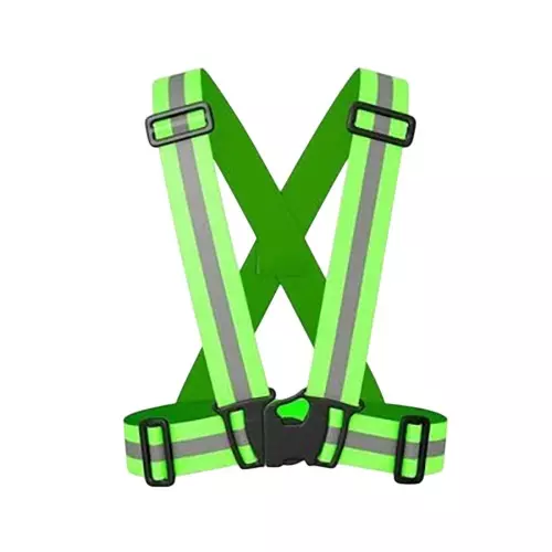 Shopking Cross Belt Reflective Jacket Free Size Green
