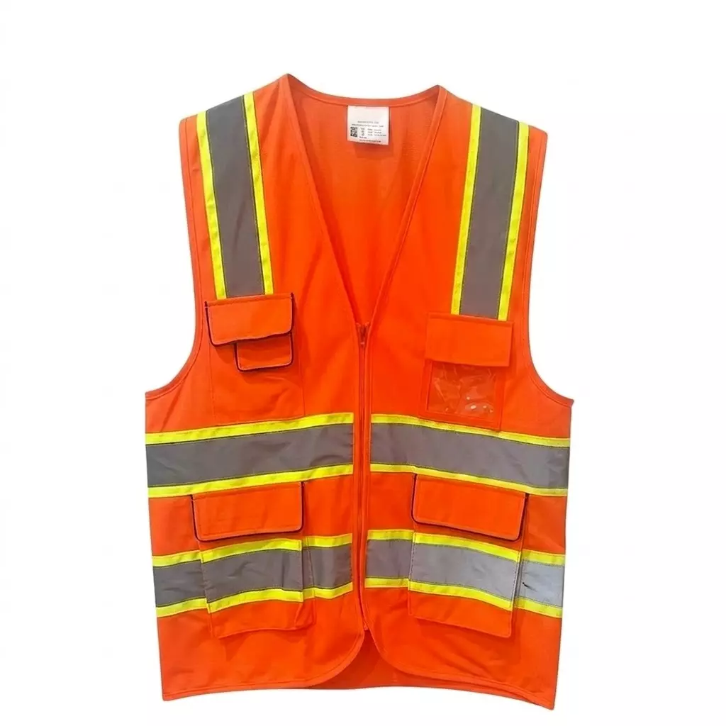 Warnmat Reflective Safety Jacket Free Size 120 GSM Orange Color for Industrial Safety & Workplace, WM-RSJ-04 (Pack of 20)