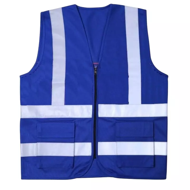 ANGELSAFE Safety Jacket 120 GSM Free Size 2 Pocket Zipper Closure Type Polyester Blue