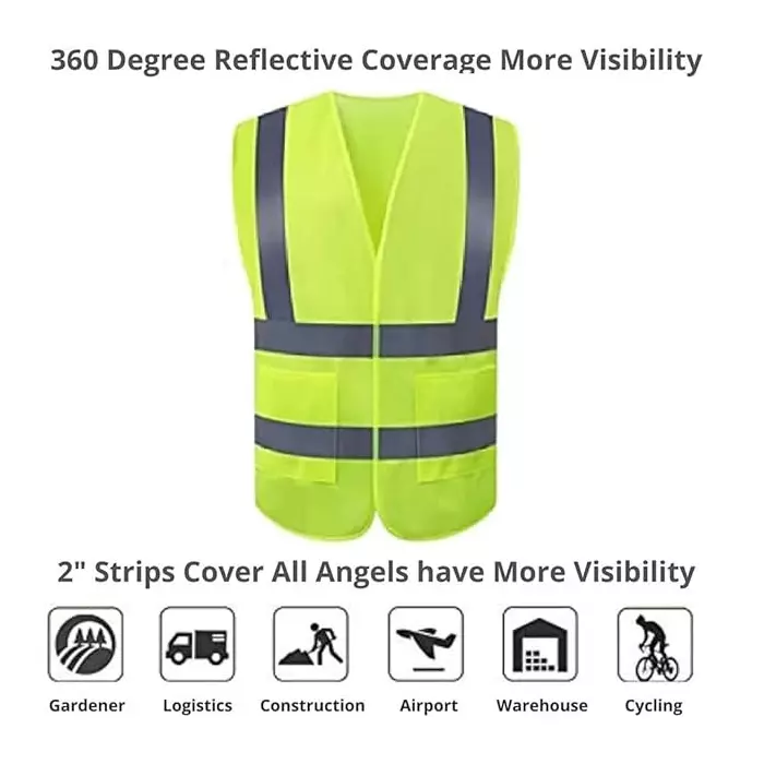 angelsafe-120-gsm-safety-jacket-with-2-inch-508-mm-reflective-tape-polyester-body-free-size-and-green-color-pack-of-5