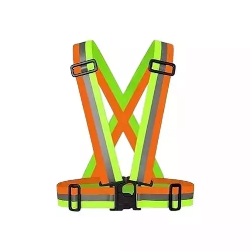 ANGELSAFE Safety Cross Belt High Visibility Polyester Material Regular Fit Free Size Multicolor (Pack of 10 Pcs)