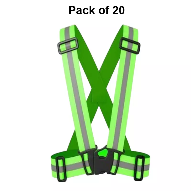 warnmat-polyester-safety-cross-belt-jacket-with-reflective-strip-free-size-green-pack-of-20