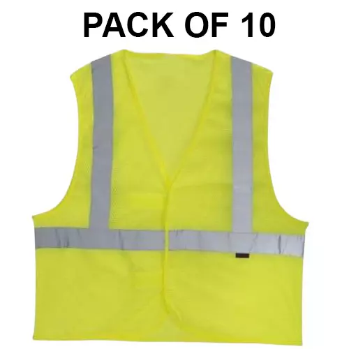 shopking-polyster-safety-waistcoatsreflective-jacket-90-gsm-free-size-green-v4you-207-pack-of-10-pcs