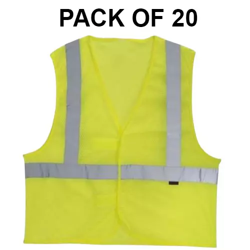 shopking-polyster-safety-waistcoatsreflective-jacket-90-gsm-free-size-green-v4you-207-pack-of-20-pcs