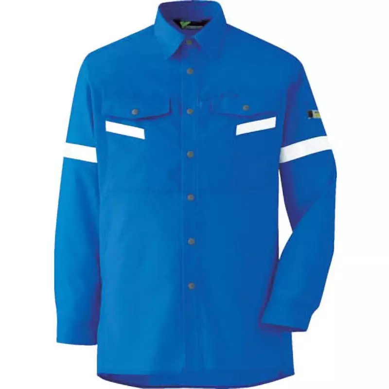 MIDORI Long Sleeve Shirt Royal Blue 4L Size 128.0 cm Chest Circumference, VES2553UE