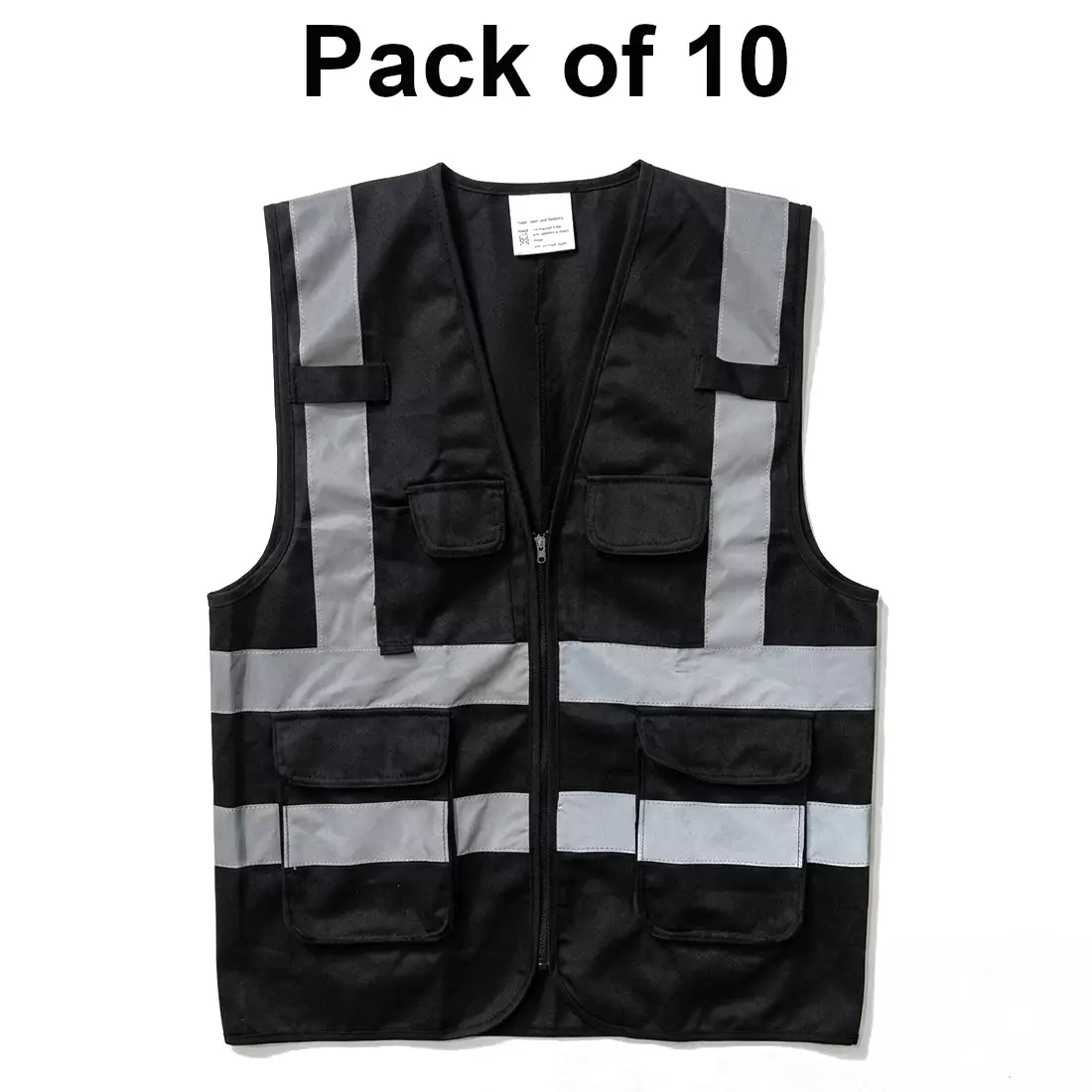 warnmat-reflective-safety-jacket-free-size-120-gsm-black-color-for-industrial-safety-workplace-v4y-safety-jkt-pack-of-10