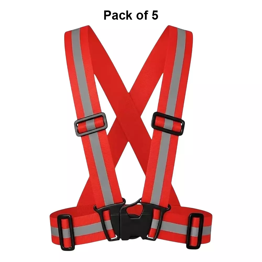 angelsafe-safety-cross-belt-red-color-free-size-made-of-polyester-reflective-pattern-ideal-for-unisex-pack-of-5