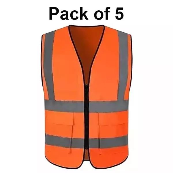 beggosafe-safety-jacket-90-gsm-free-size-2-pocket-zipper-closure-type-polyester-orange-pack-of-5