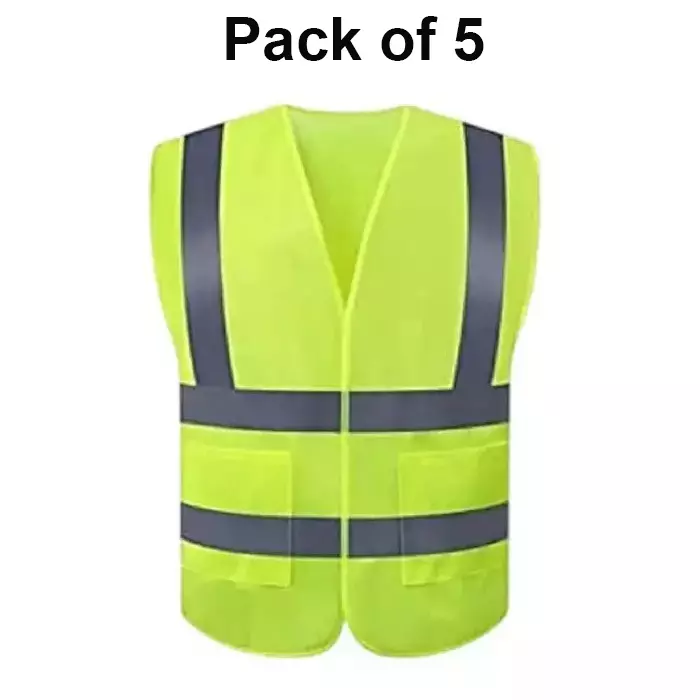 beggosafe-safety-jacket-90-gsm-free-size-2-pocket-zipper-closure-type-polyester-green-pack-of-5