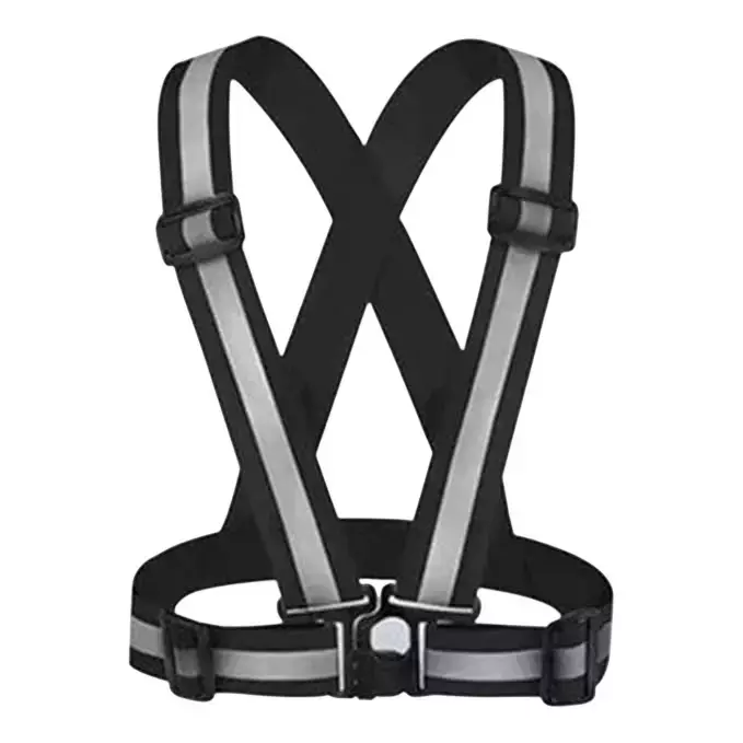 ANGELSAFE Safety Cross Belt High Visibility Polyester Material Regular Fit Free Size Black Color (Pack of 10 Pcs)