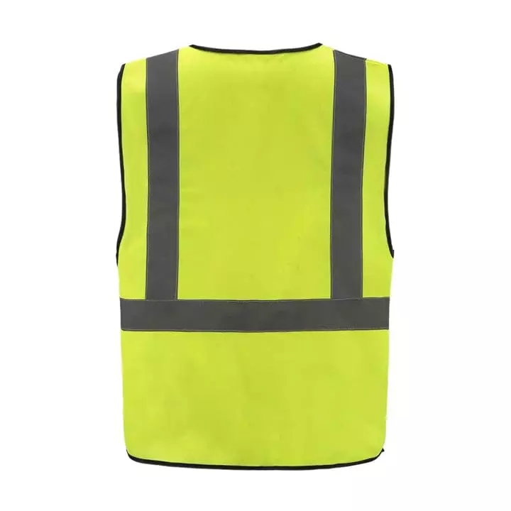 Uniformer V-Neck Shape Reflective Safety Jacket Yellow Polyester Unisex Regular Fit for Construction & Road Safety Use