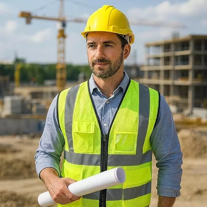 GENERIC Premium Safety Jacket L Size Polyester Green for Industrial Use