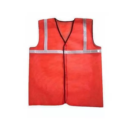 Safe Work Safety Jacket Polyester 50 GSM Orange Reflective M Size for Construction, Road Side & Indutrial Use, SJ50 2V1H