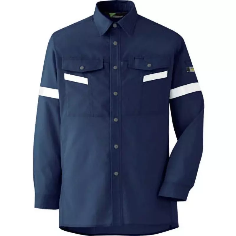 MIDORI Long Sleeve Shirt Navy L Size 112.0 cm Chest Circumference, VES2557UE