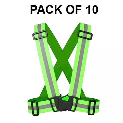 shopking-cross-belt-reflective-jacket-free-size-green-pack-of-20-pcs