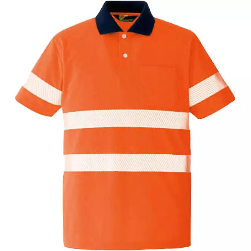 MIDORI Short Sleeve Polo Shirt Orange LL Size 112.0 cm Chest Circumference, VES355UELL