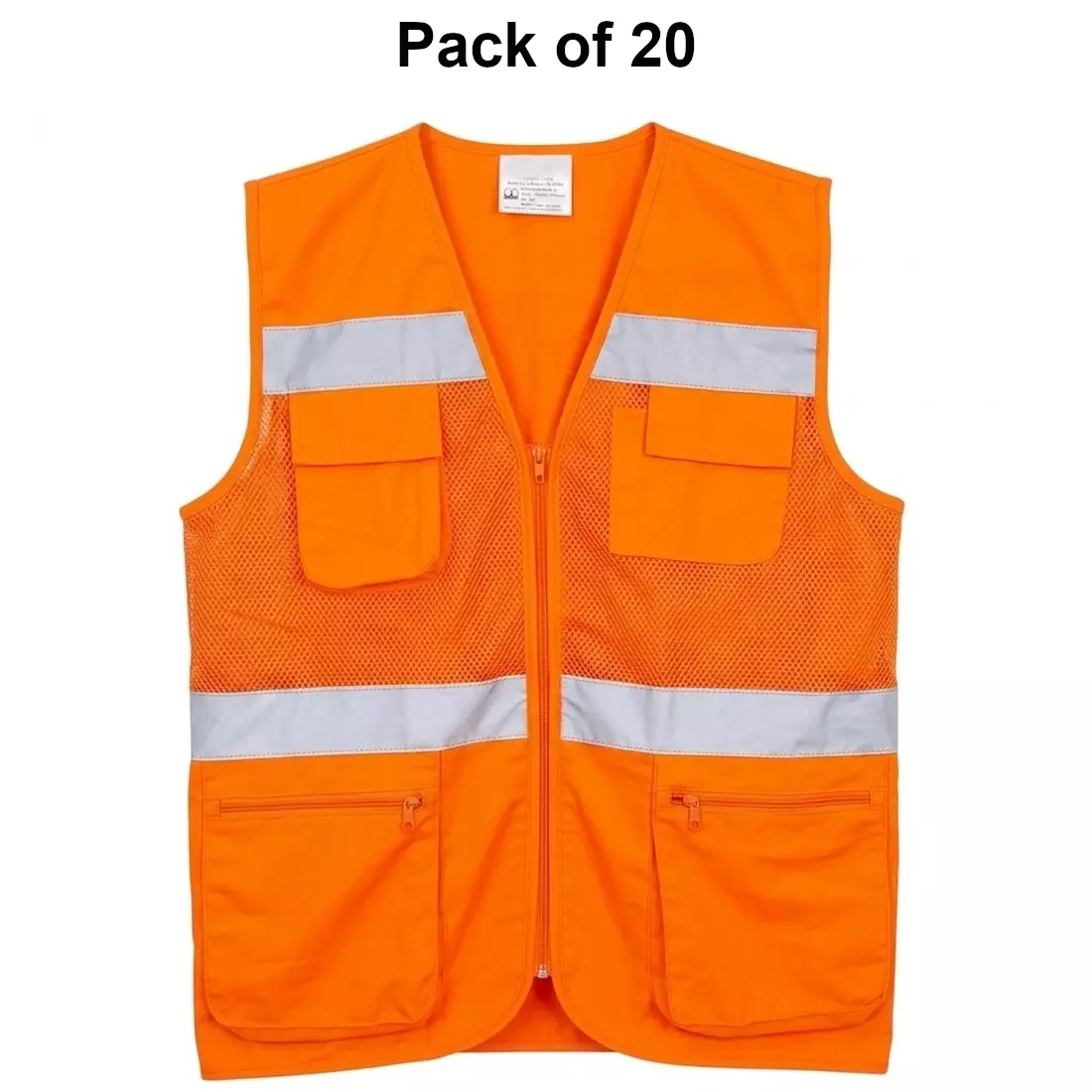 warnmat-reflective-safety-jacket-free-size-120-gsm-orange-color-for-industrial-safety-workplace-wm-mesh-03-pack-of-20