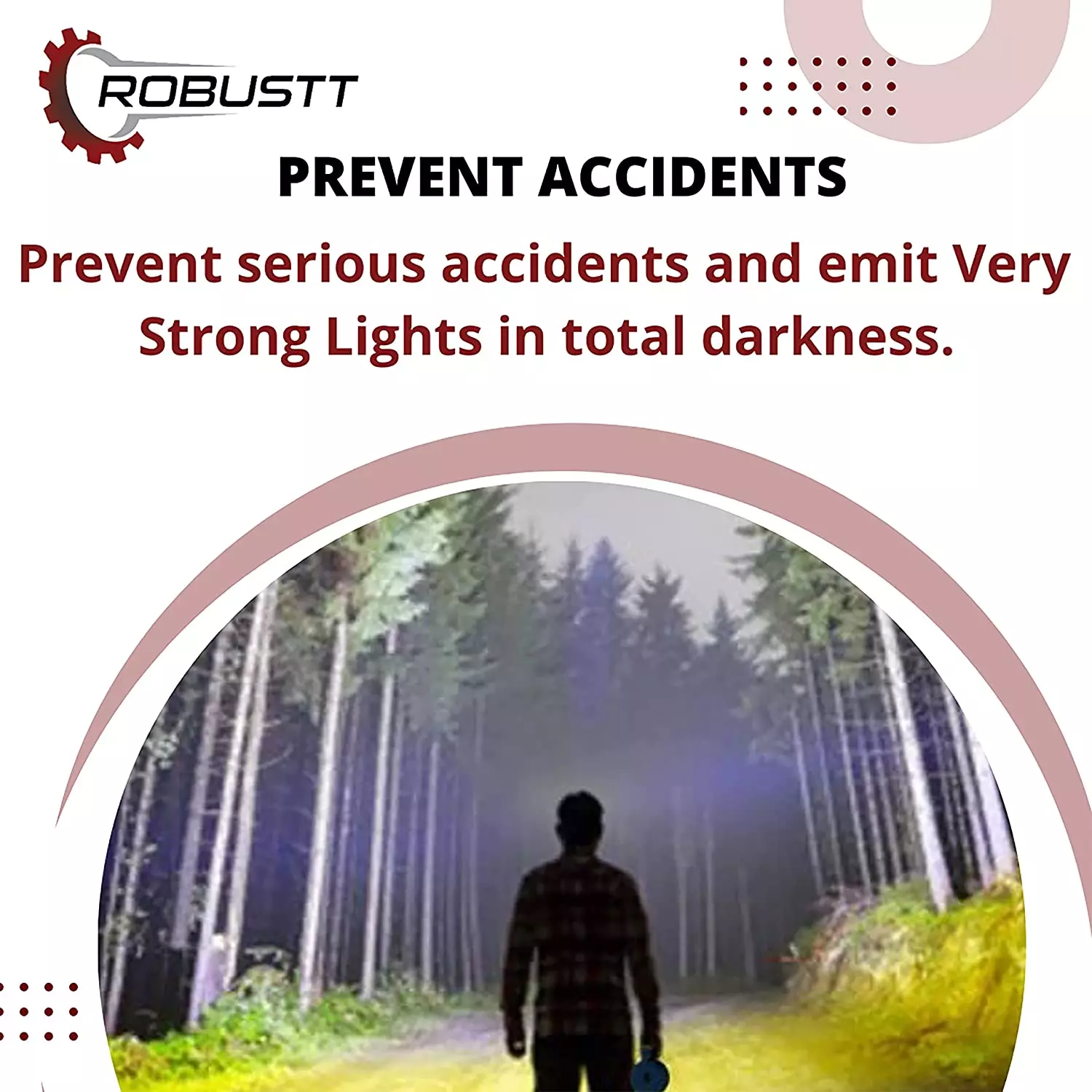 Robustt 75 watt ABS Plastic Material Portable Search Light with 500 Mtr Range Assorted  DESIGN -2