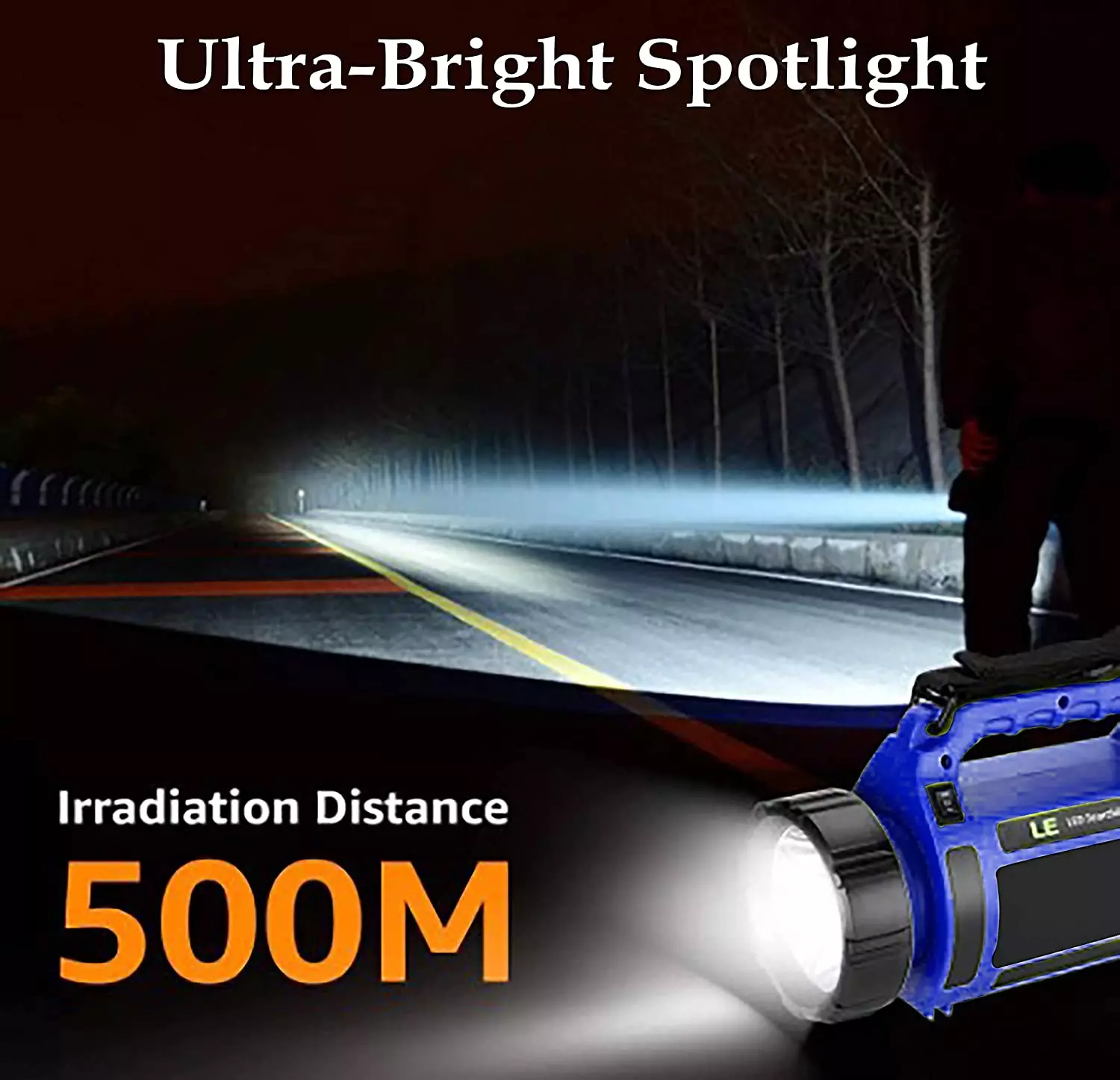Robustt 75 watt ABS Plastic Material Portable Search Light with 500 Mtr Range Assorted  DESIGN -2