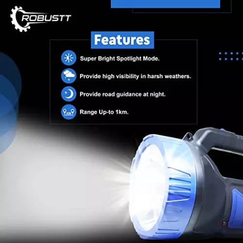 Robustt 75 W 1 Km Range LED Search Light cum Emergency Light - Pack of 10
