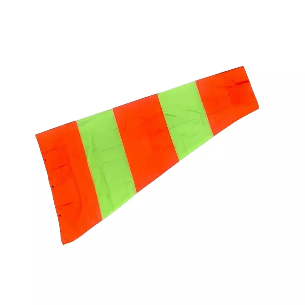 ANGELSAFE Double Layer Windsock Cloth Orange & Lime Green Color 6 Feet (1.8 m) Length and 24 inch (60.9 cm) Ring Side Diameter (Pack of 5)