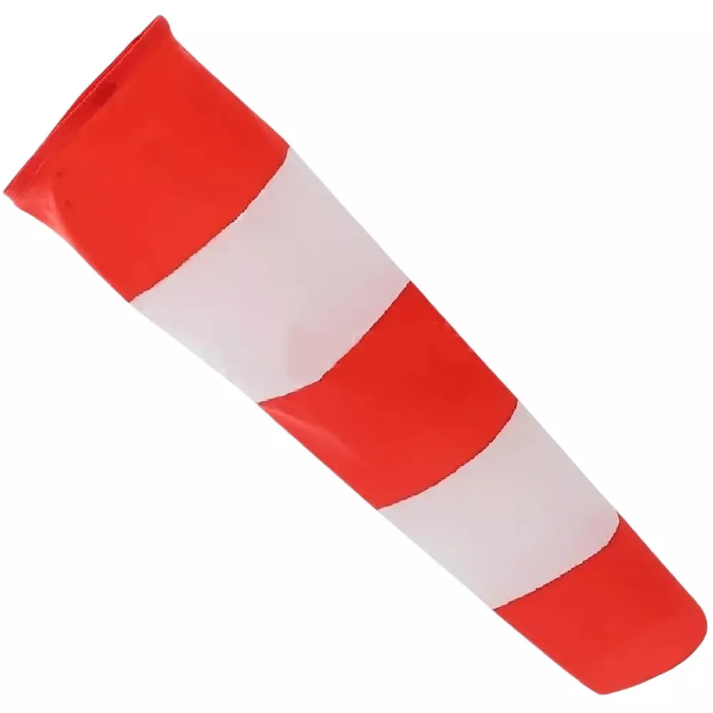ANGELSAFE Double Layer Windsock Cloth Red & White Color 6 Feet (1.8 m) Length and 24 inch (60.9 cm) Ring Side Diameter (Pack of 5)
