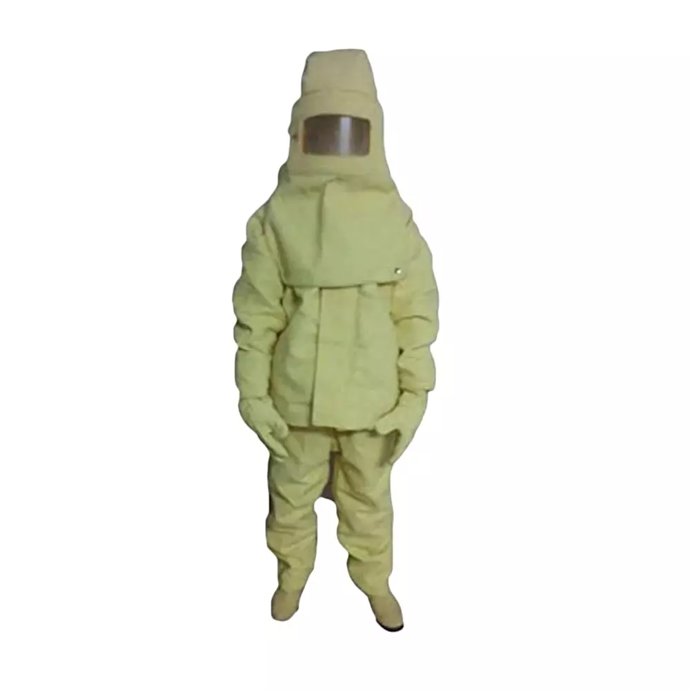GENERIC Heat & Fire Protection Suit with Complete Kit Kevlar Yellow Free Size (Pack of 2)