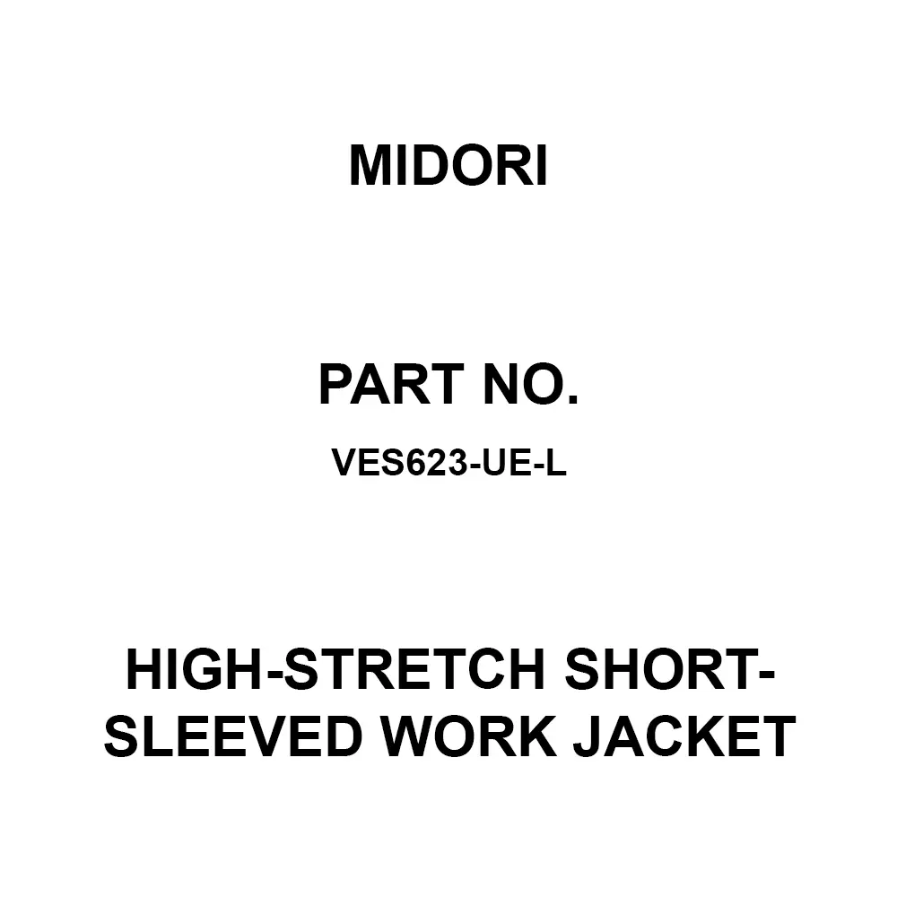 MIDORI High-Stretch Short-Sleeved Work Jacket 112 cm Chest 50 cm Sleeve, VES623-UE-L