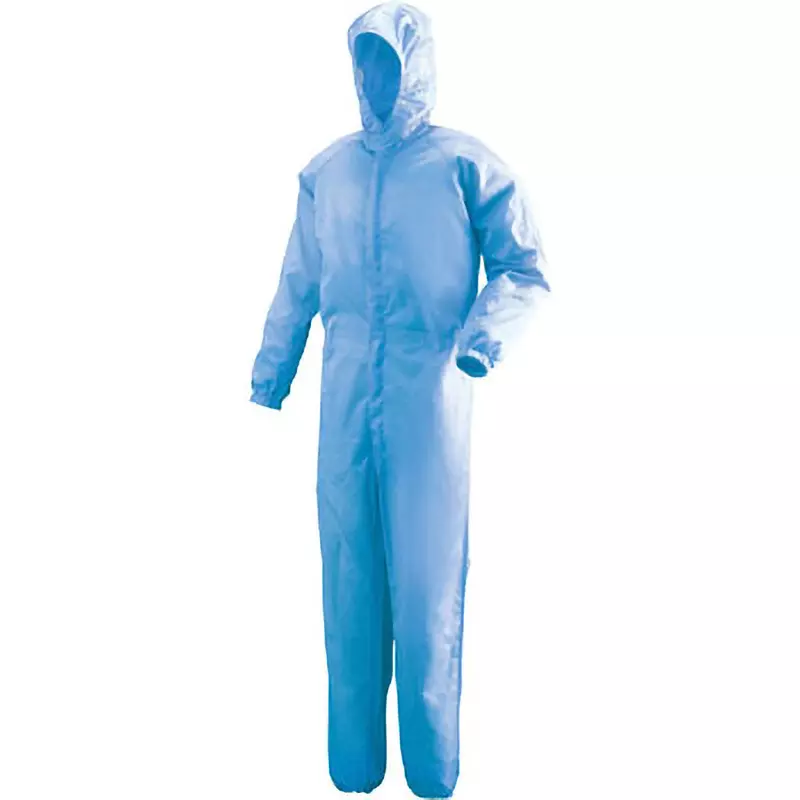 MIDORI Hood-Integrated Cleanware 120 cm Chest Circumference Blue L, C1351B-L