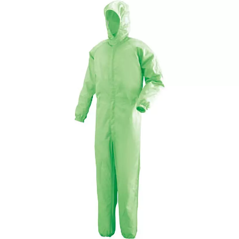 MIDORI Hood-Integrated Cleanware 128 cm Chest Circumference Green 3L, C1351G-3L