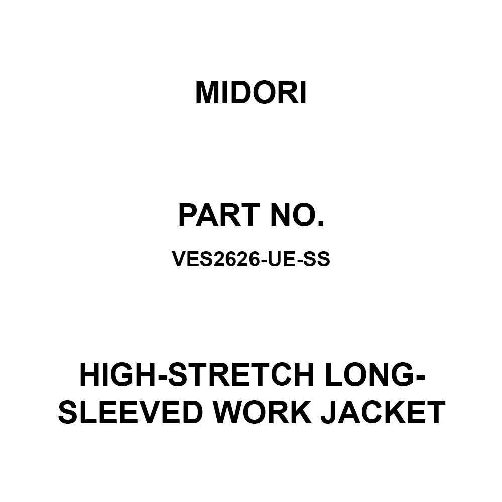 MIDORI High-Stretch Long-Sleeved Work Jacket 102 cm Chest Circumference Moss Green SS Size, VES2626-UE-SS