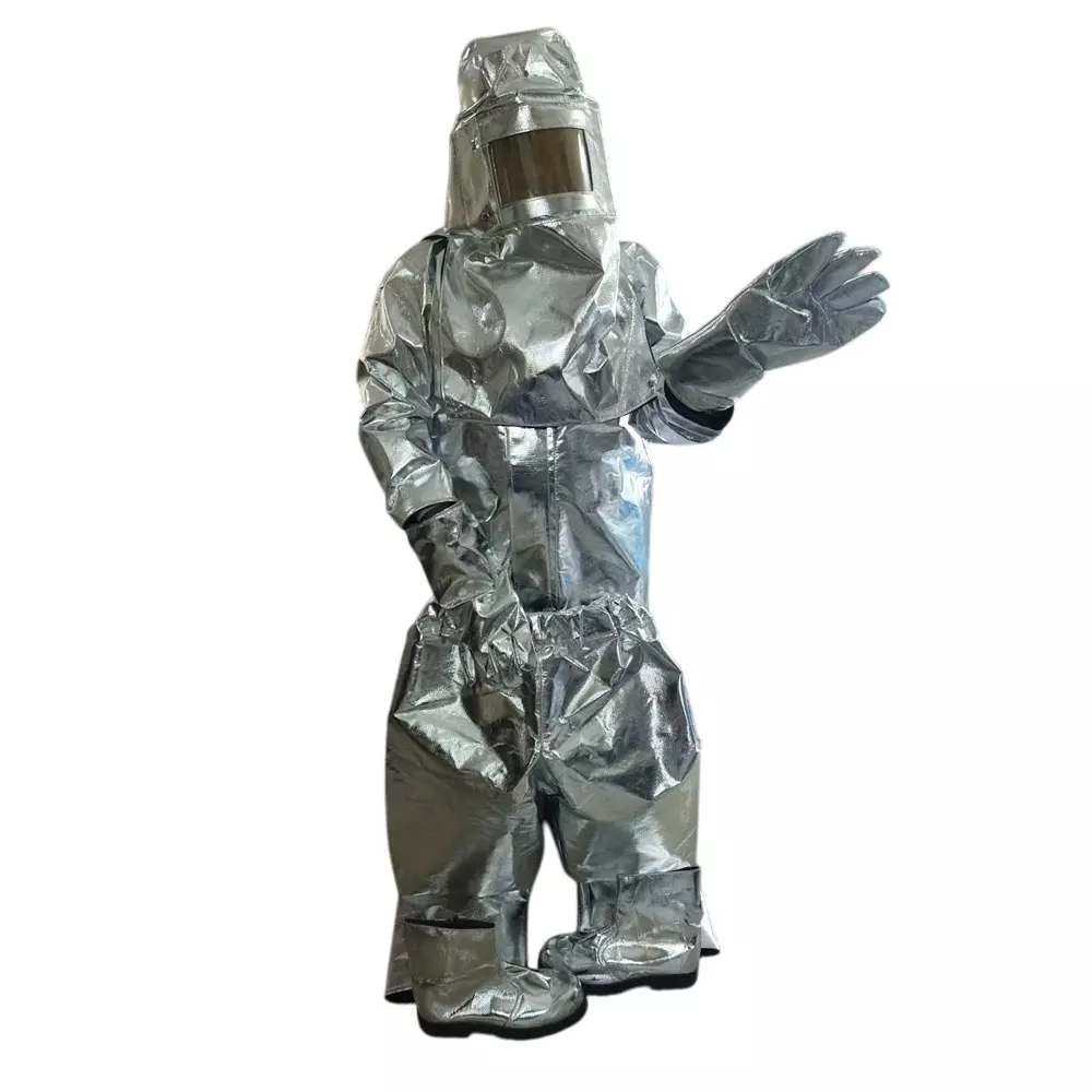 GENERIC Heat & Fire Protection Suit with Complete Kit Aluminium Silver Free Size (Pack of 3)