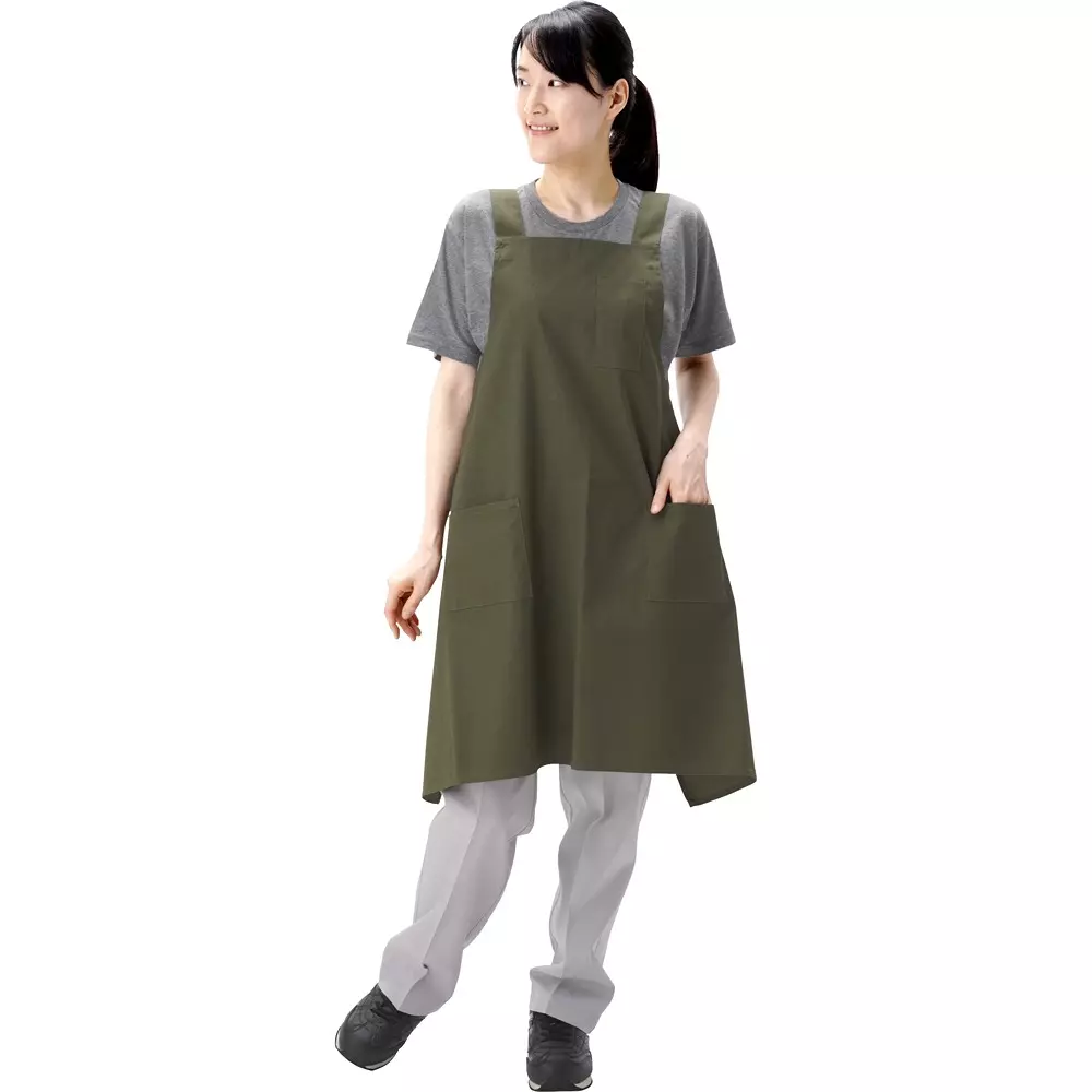 MonotaRO Apron Cotton Blend Box Type khaki Free Size, 31377264