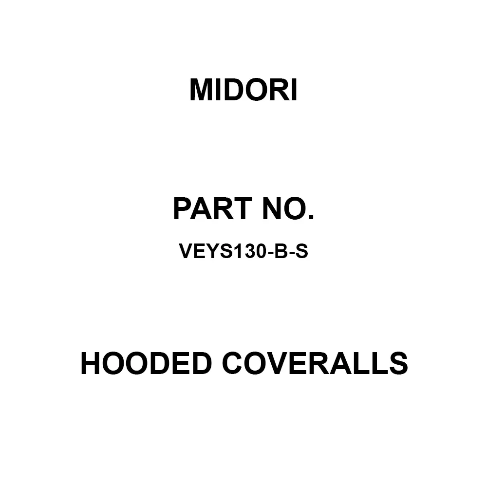 MIDORI Hooded Coveralls 76 cm Inside Leg Length Blue, VEYS130-B-S