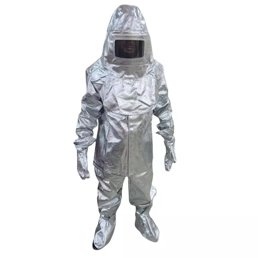 GENERIC Heat & Fire Protection Suit with Complete Kit Aluminium & Kevlar Silver Free Size (Pack of 10)