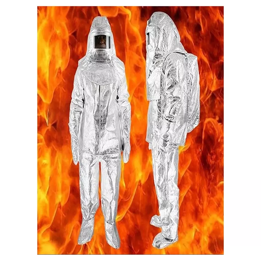 GENERIC Heat & Fire Protection Suit with Complete Kit Aluminium & Kevlar Silver Free Size (Pack of 10)