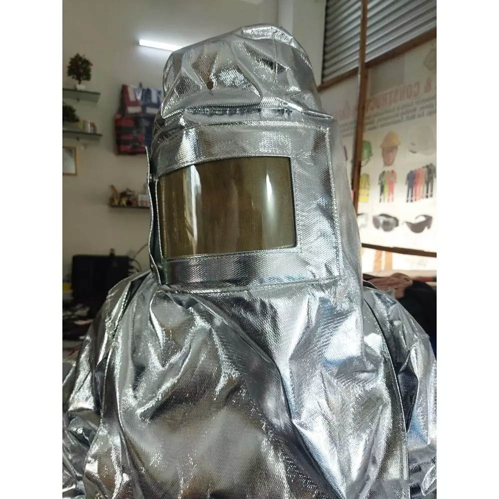 GENERIC Heat & Fire Protection Suit with Complete Kit Aluminium & Kevlar Silver Free Size (Pack of 10)
