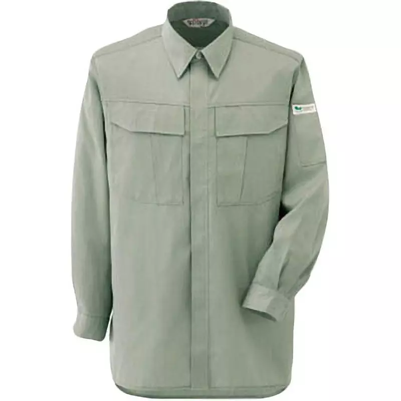 MIDORI Long Sleeve Shirt Earth Green L Size 112.0 cm Chest Circumference, RCS2596UEL