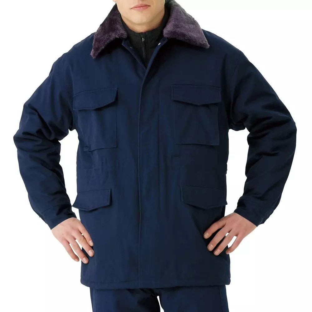MIDORI Cold-Weather Cotton Castro Coat 126 cm Chest Circumference Navy L Size, M7507-UE-L