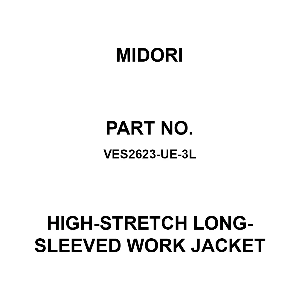 MIDORI High-Stretch Long-Sleeved Work Jacket 122 cm Chest Circumference Royal Blue 3L Size, VES2623-UE-3L