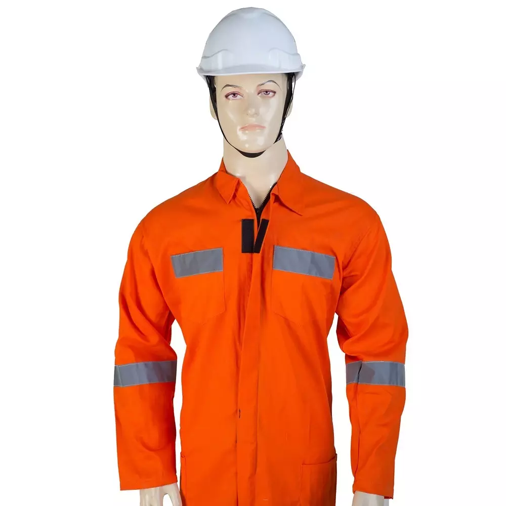 HEAPRO High Reflective Protective Coverall Standard Comfort Fabric 170 GSM Orange Size M, HOO-01 (Pack of 50)