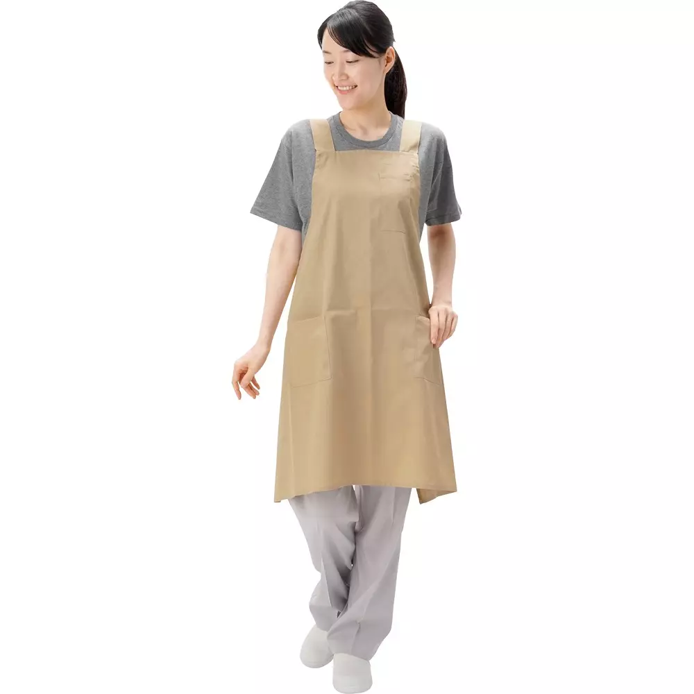 MonotaRO Apron Cotton Blend Box Type Beige Free Size, 31377273