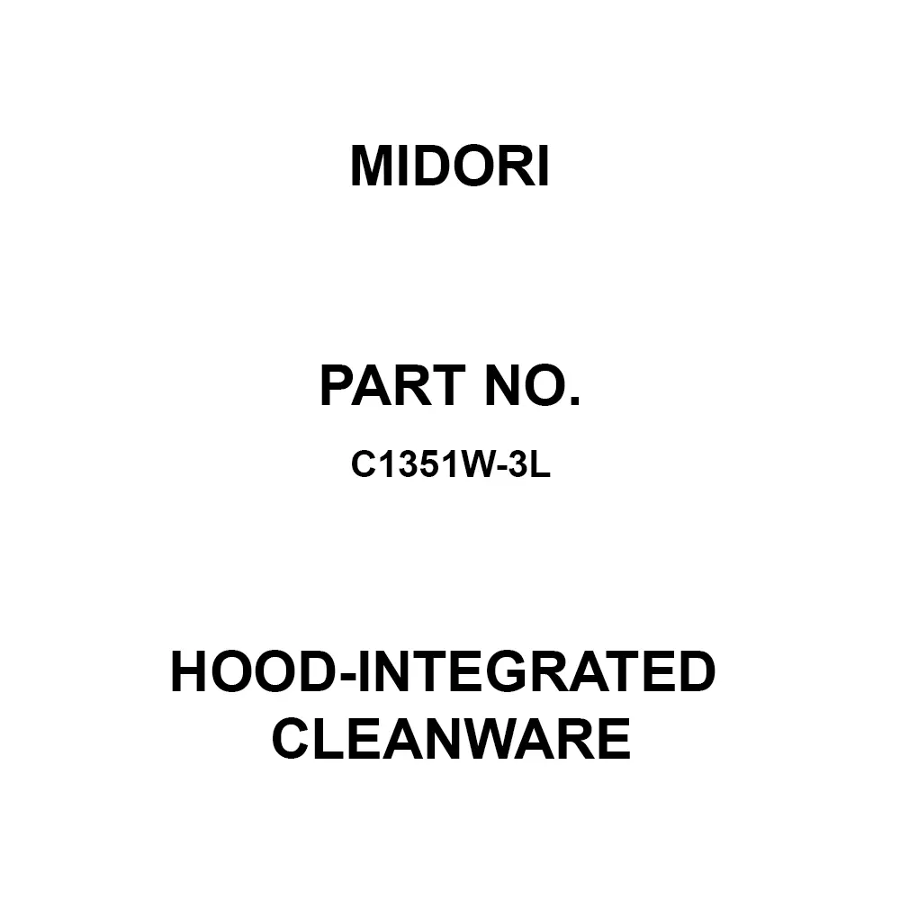 MIDORI Hood-Integrated Cleanware 128 cm Chest Circumference White 3L, C1351W-3L