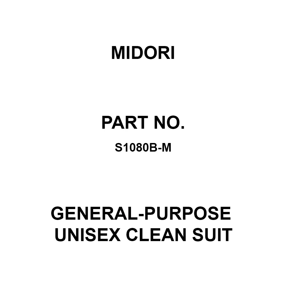 MIDORI General-Purpose Unisex Clean Suit 70 cm Inside Leg Length Blue, S1080B-M