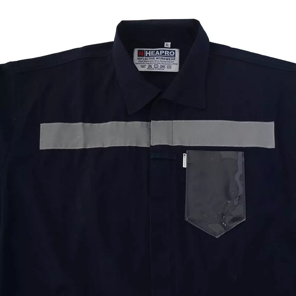 HEAPRO High Reflective Protective Coverall Standard Comfort Fabric 170 GSM Blue Size M, HOO-02 (Pack of 50)