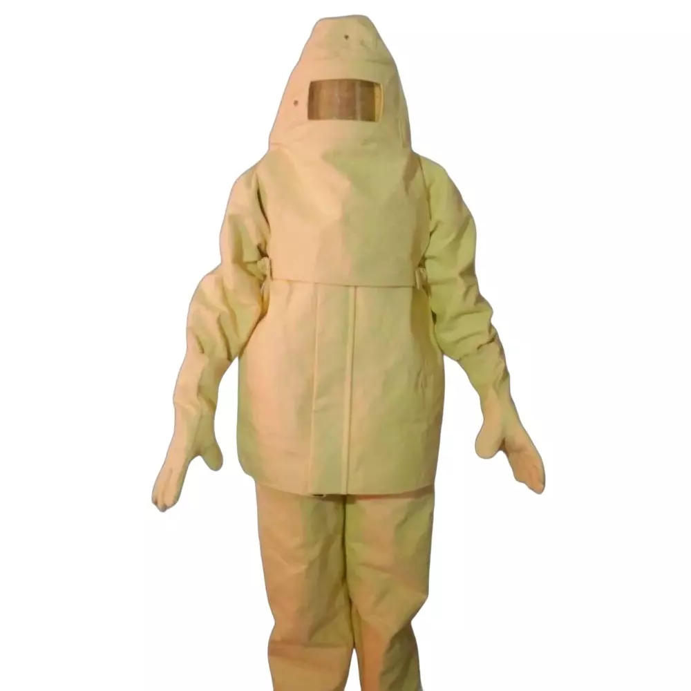 GENERIC Heat & Fire Protection Suit with Complete Kit Kevlar Yellow Free Size (Pack of 3)