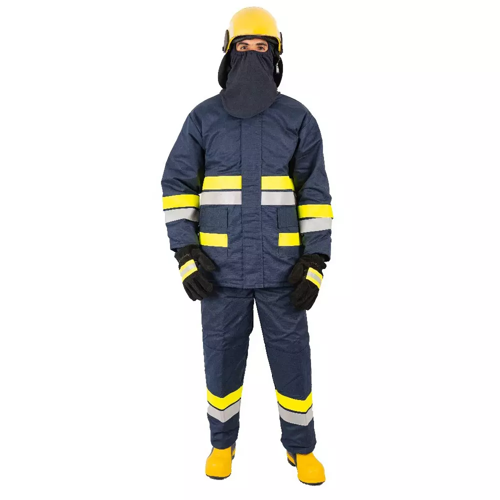 System 5S Reflective Fire Proximity Suit Kit XL Size Navy Blue Nomex 1000 °C Temperature Capacity