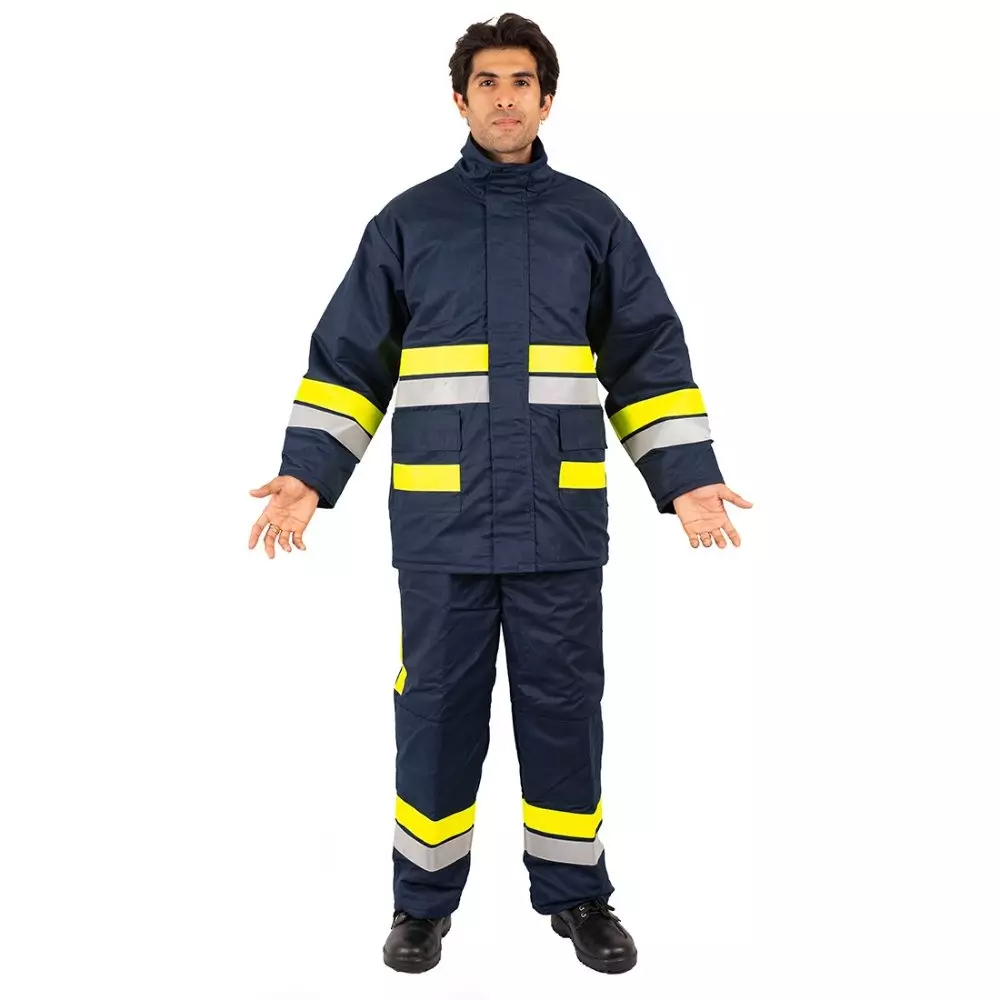 System 5S Reflective Fire Proximity Suit Kit XL Size Navy Blue Nomex 1000 °C Temperature Capacity