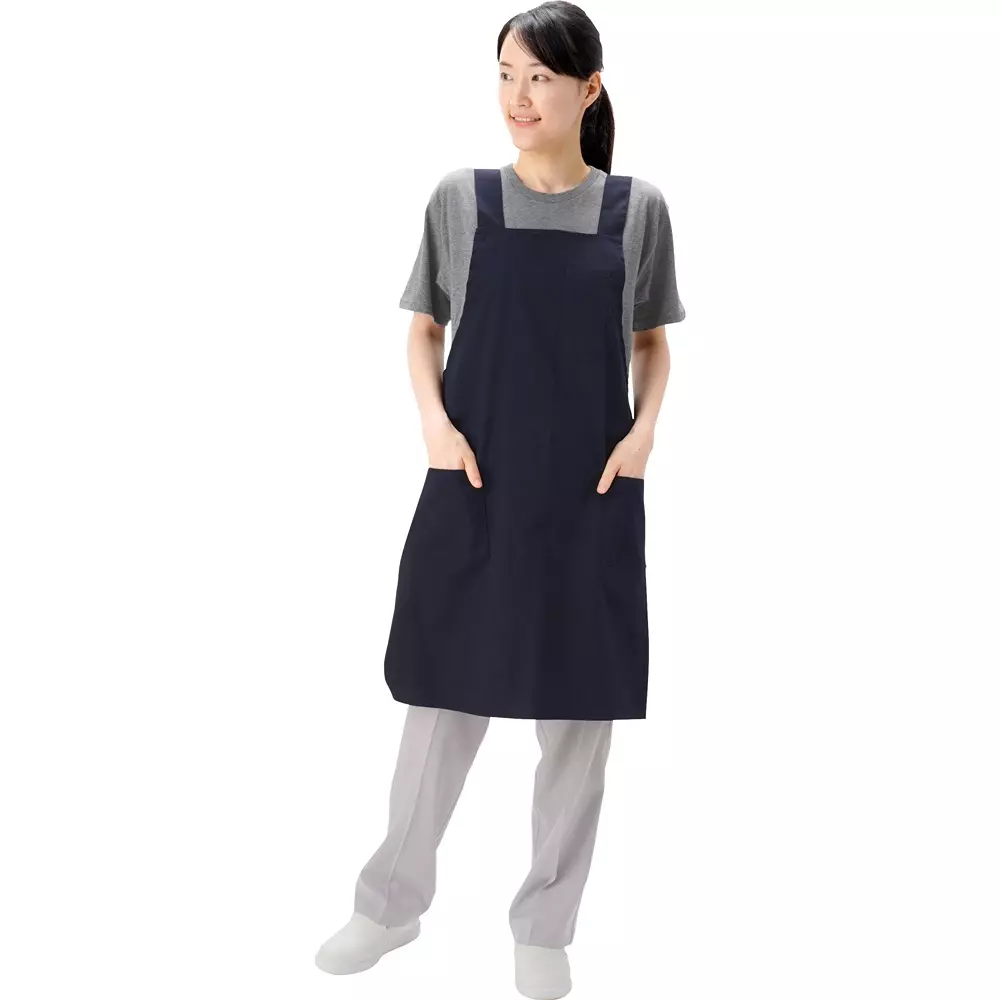 MonotaRO Apron Cotton Blend Box Type Navy Free Size, 31377246