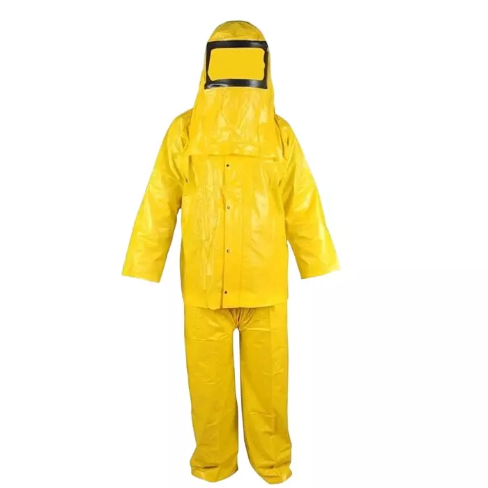 ANGELSAFE PVC Suit Button Closure Type Acid / Alkali Proof, Ideal Against Chemical Splashed Yellow